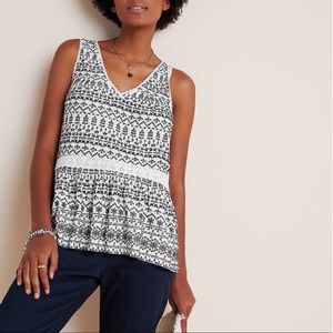 Maeve Cammie Embroidered Peplum Top - Anthropologie - Size Small
